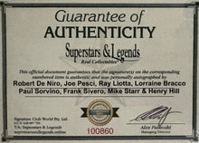 Load image into Gallery viewer, GOODFELLAS - ROBERT DE NIRO, JOE PESCI, RAY LIOTTA, PAUL SORVINO, LORRAINE BRACCO, FRANK SIVERO, MIKE STARR &amp; HENRY HILL Signed Poster &amp; Photo Collage Display
