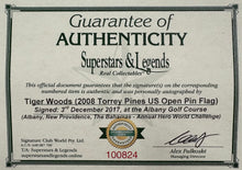 Load image into Gallery viewer, TIGER WOODS Signed “2008 US Open Champion” Pin Flag Display
