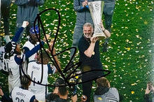 Load image into Gallery viewer, ANGE POSTECOGLOU &amp; GUGLIELMO VICARIO “Europa Champions 2024/25” Signed Tottenham Photos Collage Display
