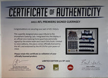 Load image into Gallery viewer, GEELONG CATS &quot;2022 Premiers&quot; Team Signed Guernsey Framed
