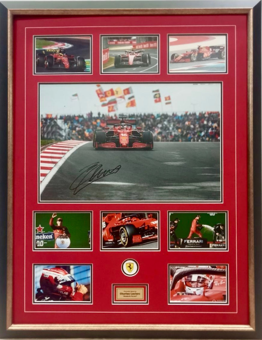 CHARLES LECLERC Signed Scuderia Ferrari Photo Collage Display