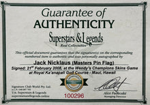 Load image into Gallery viewer, JACK NICKLAUS Signed Masters Champion Pin Flag Display
