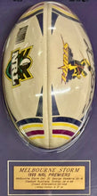 Load image into Gallery viewer, GLENN LAZARUS “1999 NRL Premiers” Signed Football Display
