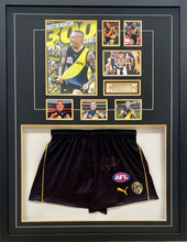 Load image into Gallery viewer, DUSTIN MARTIN Signed Football Shorts &amp; Photo Collage Display
