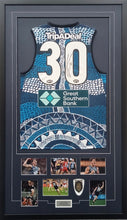 Load image into Gallery viewer, CHARLIE CURNOW “2022&amp;23 Coleman Medallist” Signed Indigenous Carlton Jumper Display
