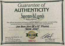 Load image into Gallery viewer, Bon Jovi autographed photo with Slippery When Wet display
