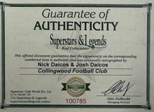 Load image into Gallery viewer, NICK &amp; JOSH DAICOS “2023 Premiers” Signed Cards &amp; Photo Collage Display
