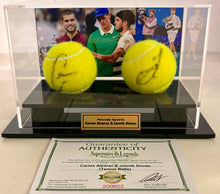 Load image into Gallery viewer, CARLOS ALCARAZ &amp; JANNIK SINNER Signed Tennis Balls in Display Box
