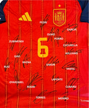 Load image into Gallery viewer, SPAIN “2026 World Cup Champions” Team Signed Jersey &amp; Card Collage Display
