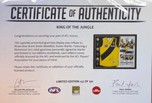 Load image into Gallery viewer, DUSTIN MARTIN “King Of The Jungle” Signed Jumper Display
