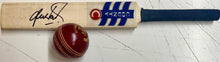 Load image into Gallery viewer, SHANE WARNE Signed Mini Cricket Bat &amp; Print Display
