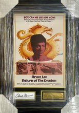 Load image into Gallery viewer, CHUCK NORRIS Signed Card &amp; "The Way of the Dragon" Poster Display
