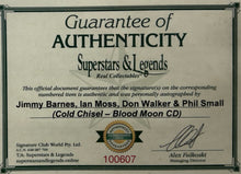 Load image into Gallery viewer, COLD CHISEL - JIMMY BARNES, IAN MOSS, DON WALKER &amp; PHIL SMALL Signed CD &amp; LP Display
