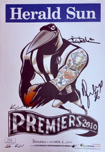 Load image into Gallery viewer, DANE SWAN &amp; ALAN DIDAK Signed 2010 Premiers Mark Knight Poster Display
