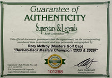 Load image into Gallery viewer, RORY McILROY “2025 &amp; 2026 Masters Champion” Signed Masters Cap Display
