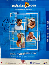 Load image into Gallery viewer, ROGER FEDERER Signed 2008 Australian Open Program &amp; Photo/Ball Collage Display
