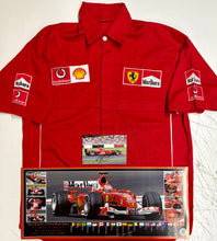 Load image into Gallery viewer, MICHAEL SCHUMACHER Signed Photo &amp; Scuderia Ferrari Shirt/Print Display
