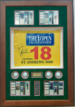 Load image into Gallery viewer, TIGER WOODS Signed 2000 The Open Pin Flag Display
