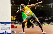 Load image into Gallery viewer, USAIN BOLT Signed Photo &amp; Rio2016 Print Display
