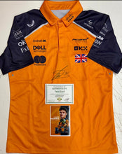 Load image into Gallery viewer, 3 ITEMS - LANDO NORRIS Signed F1 Shirt &amp; Cap &amp; LANDO NORRIS&amp;OSCAR PIASTRI Signed McLaren Team F1 Shirt
