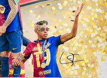 Load image into Gallery viewer, LAMINE YAMAL Signed FC Barcelona Photo Collage Display
