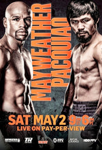 Load image into Gallery viewer, FLOYD MAYWEATHER JR. &amp; MANNY PACQUIAO Signed Boxing Glove &amp; Photo Display
