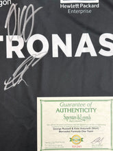 Load image into Gallery viewer, KIMI ANTONELLI &amp; GEORGE RUSSELL Signed F1 Mercedes Shirt2 &amp; Photo Collage Display
