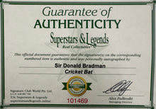 Load image into Gallery viewer, Don Bradman Signed Cricket Bat Display3
