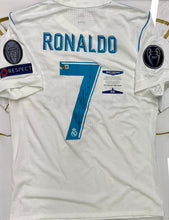 Load image into Gallery viewer, LIONEL MESSI &amp; CRISTIANO RONALDO Signed Barcelona &amp; Real Madrid Jerseys &amp; Photo Collage Display
