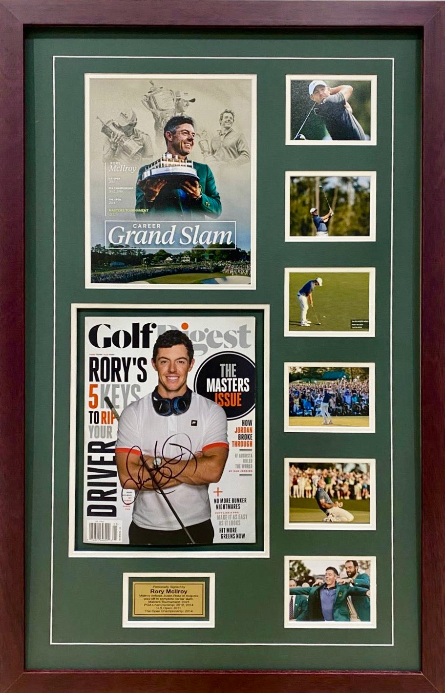 RORY McILROY “2025 Masters Champion” Signed Magazine & Photo Collage Display