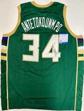 Load image into Gallery viewer, GIANNIS ANTETOKOUNMPO “Milwaukee Bucks” Signed Jersey Display1
