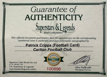 Load image into Gallery viewer, PATRICK CRIPPS Signed Football Card &amp; Photo Collage Display
