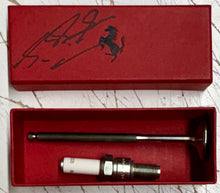Load image into Gallery viewer, MICHAEL SCHUMACHER “Scuderia Ferrari” Signed F1 Spark Plug Box &amp; Championship Print Display
