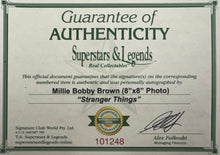 Load image into Gallery viewer, STRANGER THINGS - MILLIE BOBBY BROWN Signed Photo &amp; Cards Collage Display
