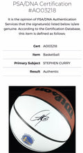 Load image into Gallery viewer, STEPHEN CURRY Signed Golden State Warriors Basketball in Display Case
