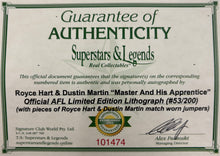 Load image into Gallery viewer, ROYCE HART &amp; DUSTIN MARTIN “Master And The Apprentice” Signed Lithograph Display
