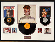 Load image into Gallery viewer, DAVID BOWIE Signed Vinyl Album &amp; Record Collage Display
