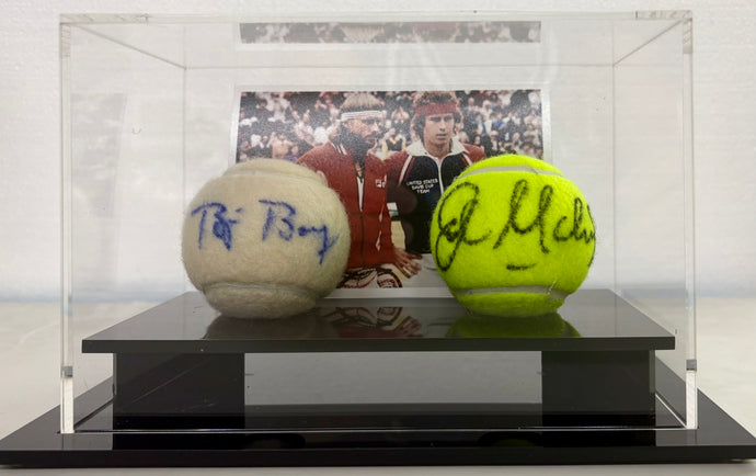 Bjorn Borg and John McEnroe signed tennis balls