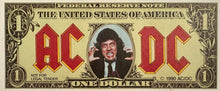 Load image into Gallery viewer, ACDC - ANGUS YOUNG Signed Photo &amp; Dollar Bill Collage Display1
