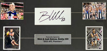 Load image into Gallery viewer, NICK DAICOS, JOSH DAICOS &amp; BOBBY HILL Signed “2023 Premiers” Jumper &amp; Cards Collage Display
