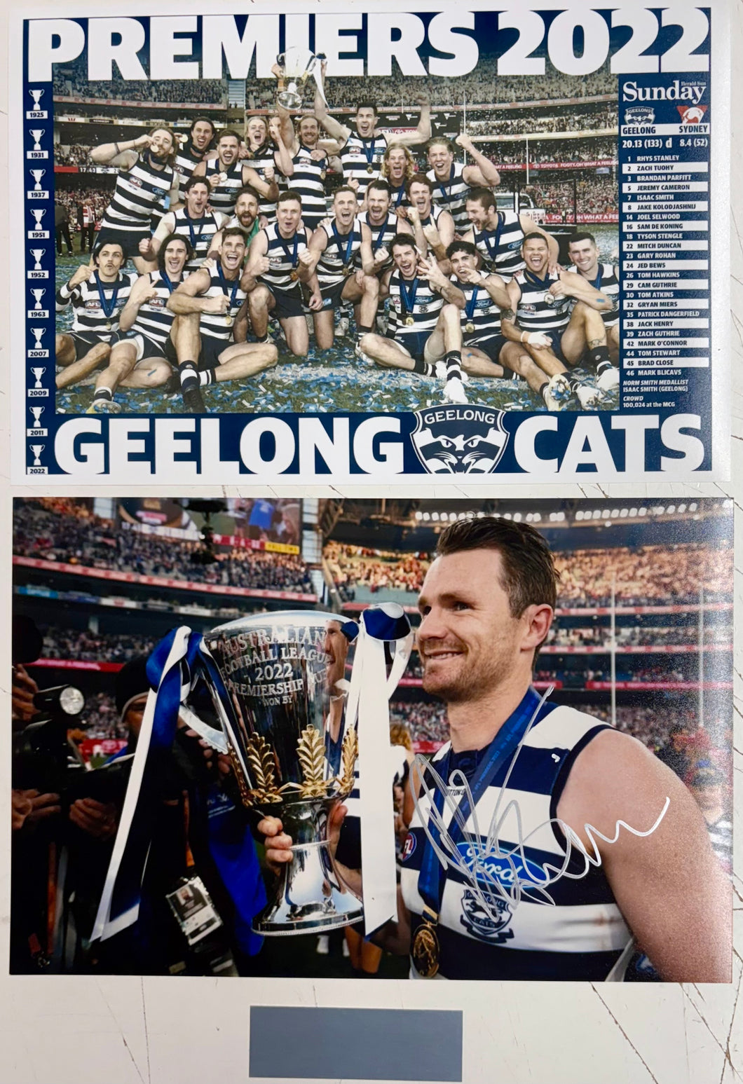 PATRICK DANGERFIELD “2022 AFL Premiers” Signed Photo Collage Display