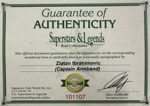 Load image into Gallery viewer, Zlatan Ibrahimović Signed Captain Armband &amp; Photo Collage Display
