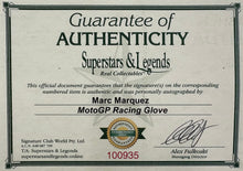 Load image into Gallery viewer, MARC MARQUEZ Signed Racing Glove &amp; Photo Montage Display
