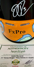 Load image into Gallery viewer, DANIEL RICCIARDO Signed “Honey Badger” F1 Helmet
