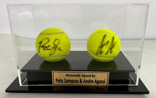 Load image into Gallery viewer, PETE SAMPRAS &amp; ANDRE AGASSI Signed Tennis Balls in Display Box
