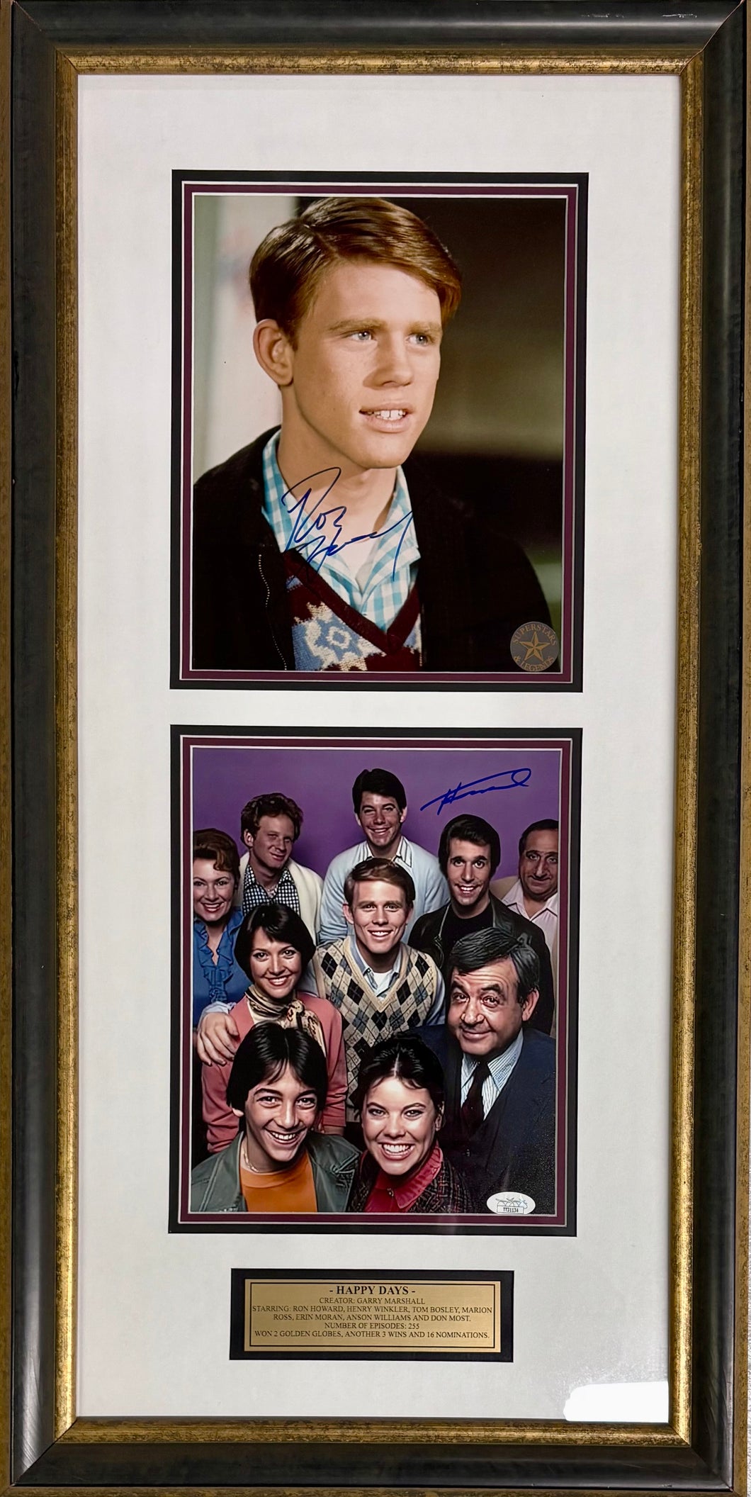 HAPPY DAYS - RON HOWARD & HENRY WINKLER Signed Photo Collage Display