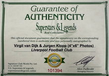 Load image into Gallery viewer, VIRGIL VAN DIJK &amp; JURGEN KLOPP Signed Liverpool Photo Collage Display
