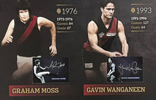 Load image into Gallery viewer, Essendon Brownlow Medallists - GRAHAM MOSS, GAVIN WANGANEEN, JAMES HIRD &amp; JOBE WATSON Signed Limited Edition Brownlow Medal Lithograph Display
