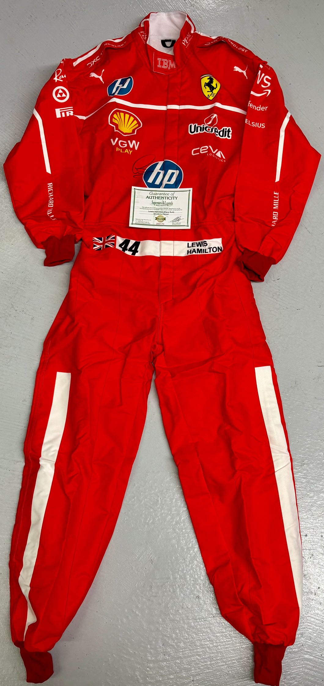 LEWIS HAMILTON Signed Scuderia Ferrari F1 Race Suit