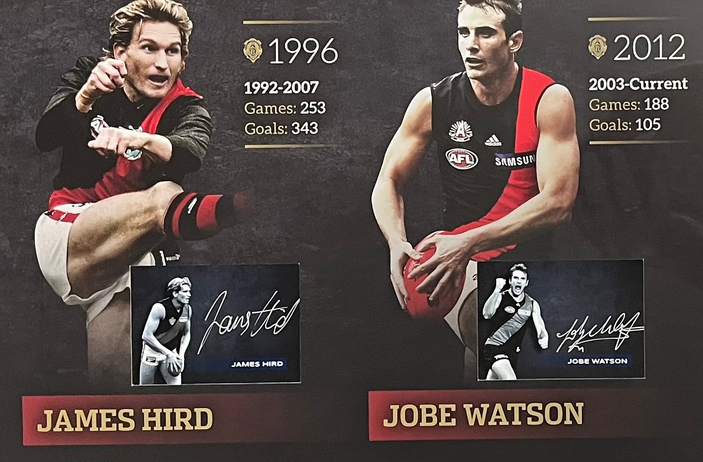 Essendon Brownlow Medallists GRAHAM MOSS, GAVIN WANGANEEN, JAMES HIR